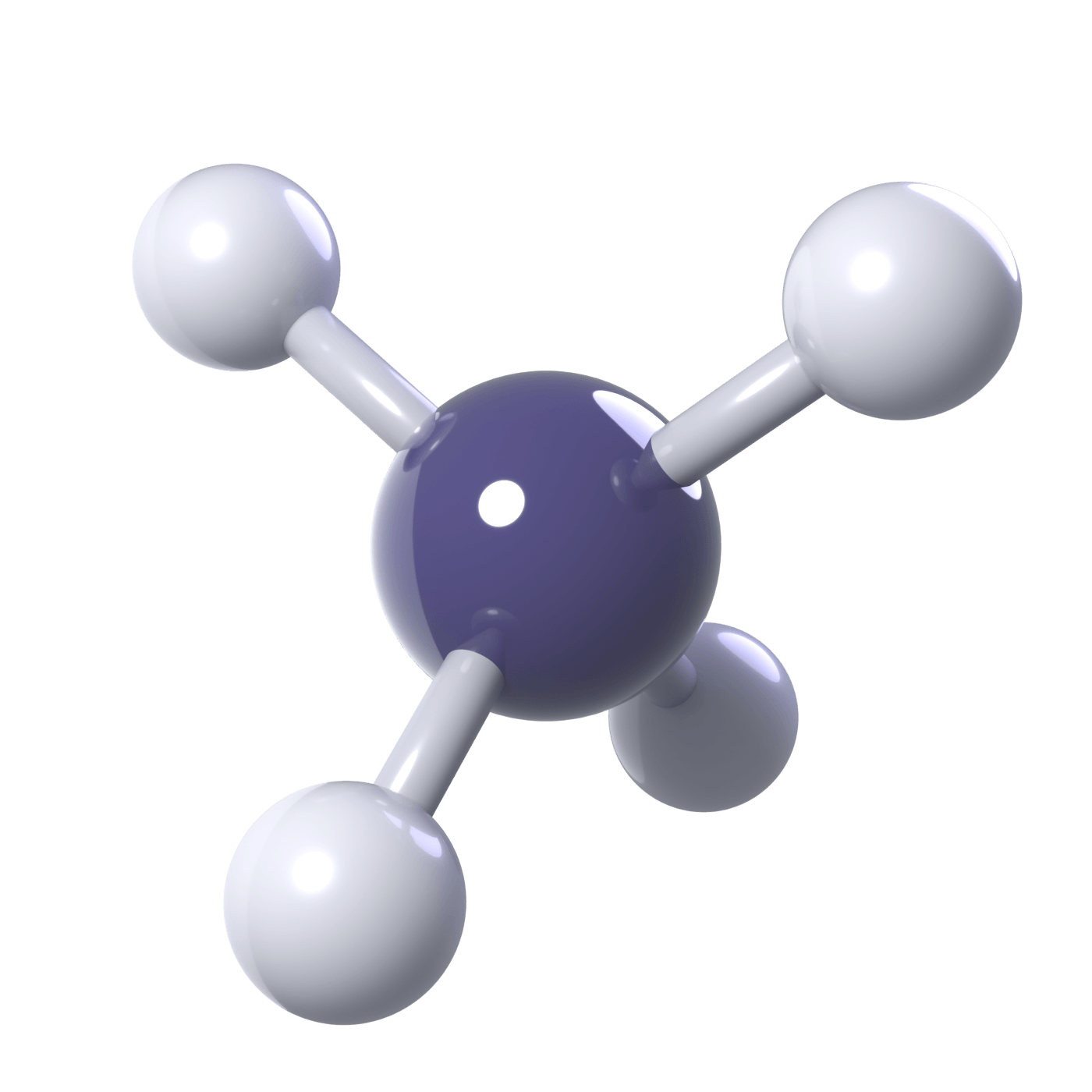 Methane — CH₄, tetrahedral, 109.47°